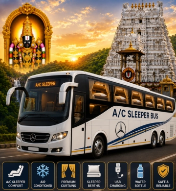 Tirupati darshan Package from Bangalore by AC Sleeper Bus